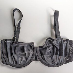 CUUP Black Balconette Mesh Bra 32F, 32DDD